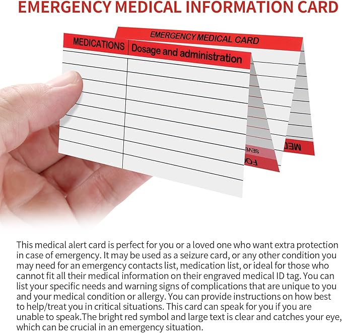24 Pack Red Emergency Medical ID Wallet - Image 3