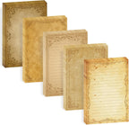 100 Sheets Vintage A5 Planner Inserts - 120GSM Thick Antique Border Refill Paper for A5 6-Ring Binder, Elegant Retro 6 Hole Loose Leaf Sheets for Journal Diary Notebook Budget Creative Planning