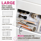 criusia large drawer organizer bins 26 pack |, close-up detail