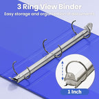 SUNEE 3 Ring Binder 1 Inch 1 Pack, Cobalt Blue - Image 3