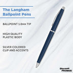 DISCOUNT PROMOS Langham Ballpoint Pens Set of 10, Bulk Pack - Image 3