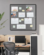 Mifuro 38"x38" Enclosed Bulletin Board, Lockable Weather-Resistant Aluminum - Image 2