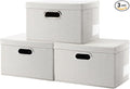 PRANDOM Storage Bins with Lids Linen Fabric Foldable Storage Boxes Organizer by Prandom