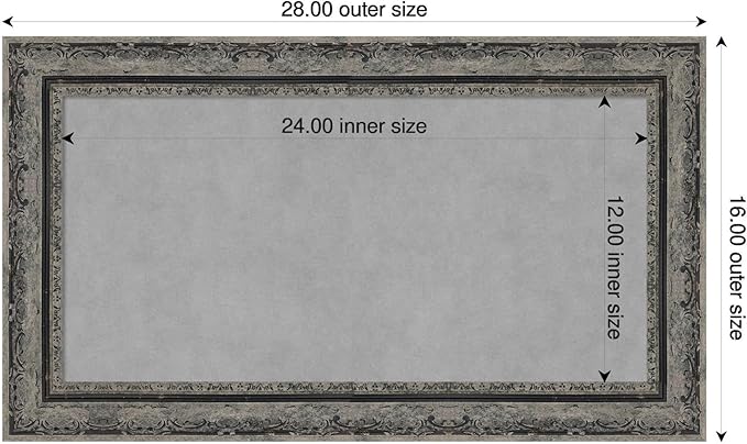 Amanti Art Black Framed Magnetic Board 16x28 Small Vision Board - Image 2
