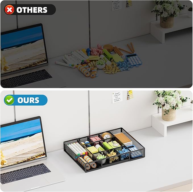 Marbrasse Expandable Desk Drawer Organizer, Mesh Drawer Organizer Tray - Image 8