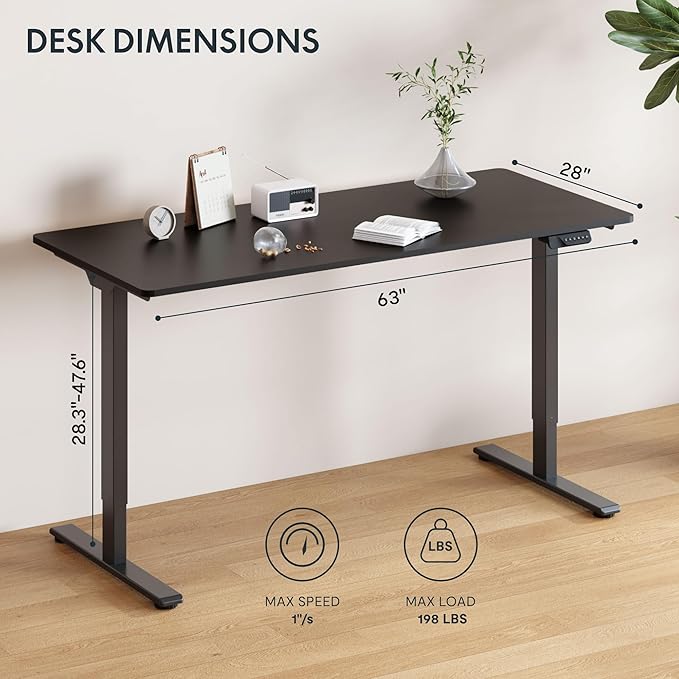 FLEXISPOT 63x28 Inch Large Dual Motor Electric Standing Desk, Home Office Desk - Image 3