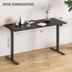 FLEXISPOT 63x28 Inch Large Dual Motor Electric Standing Desk, Home Office Desk - Image 3