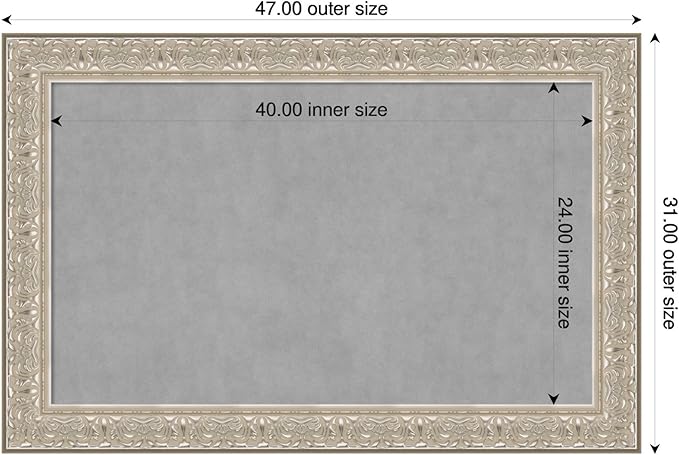 Amanti Art Silver Framed Magnetic Board 31x47 Large Vision Board - Image 2
