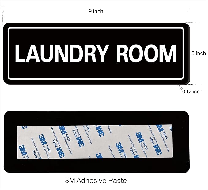 Laundry Room Sign, Premium Durable Acrylic Material, Super Strong Adhesive - Image 2