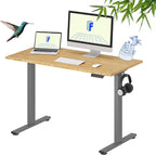 FLEXISPOT EN1 Bamboo Standing Desk, 48 x 24 Inches Whole-Piece Electric Height by FlexiSpot