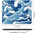 Auhoahsil Mouse Pad, 12 x 10 in Japanese Style Wave Computer Mouse Pad - Image 7