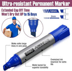 Fuutreo 10 Pack Jumbo Permanent Markers Bulk Large Chisel Tip Permanent Markers - Image 4