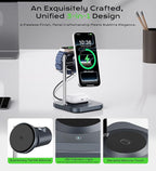 Gumosh Qi2.2 Charging Station for Apple, 25W 3 in 1 Magsafe Charger Stand - Image 7