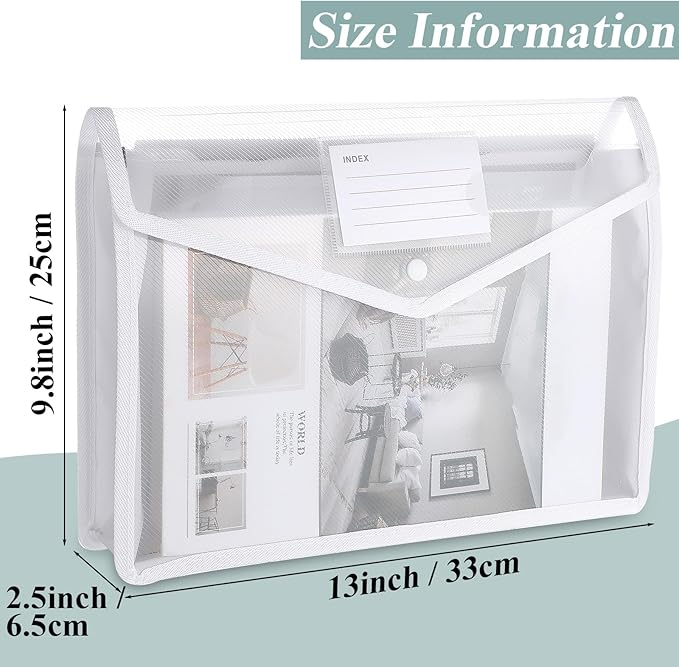 10 Pieces Plastic File Folders Envelope Expanding File Wallet Organizer - Image 2