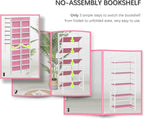 4NM No Assembly 6 Tiers Folding Bookshelf Storage Shelves Vintage Bookcase - Image 6