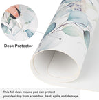 QIYI Large Mouse Pad, Cute Green Leaves Desk Mat - Image 4