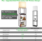 RUNTOP Floor Lamp with Shelves, Modern Standing Lamp with Wireless Charger - Image 3