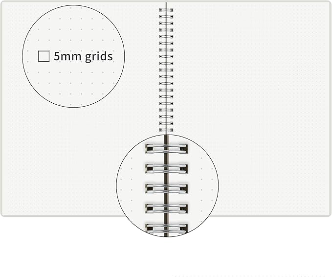 HULYTRAAT Large Dot Grid Spiral Notebook, 8.5" x 11", Premium 100gsm Ivory - Image 4
