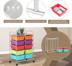 LDAILY 10 Drawer Rolling Cart, Storage Cart Organizer on Wheels, Drawer Cart - Image 7