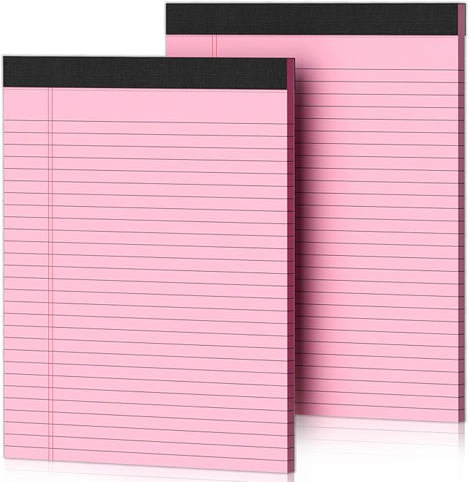 2 Pcs Legal Pads 8.5 x 11 Pink Note Pads 8.5 x 11 Notepad 8.5 x 11 Micro by Nichela