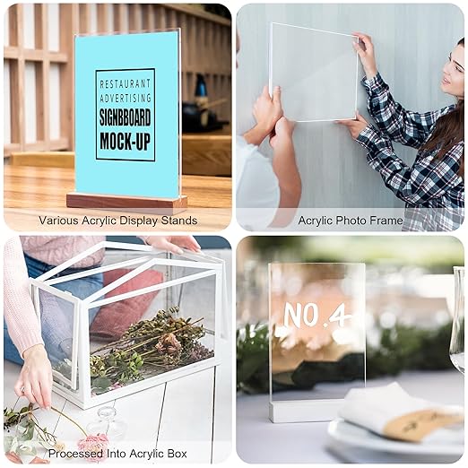 Roowest 6 Pcs 24 x 48 Inch, 1 mm Thick Clear Acrylic Sheets Plastic Panels - Image 6