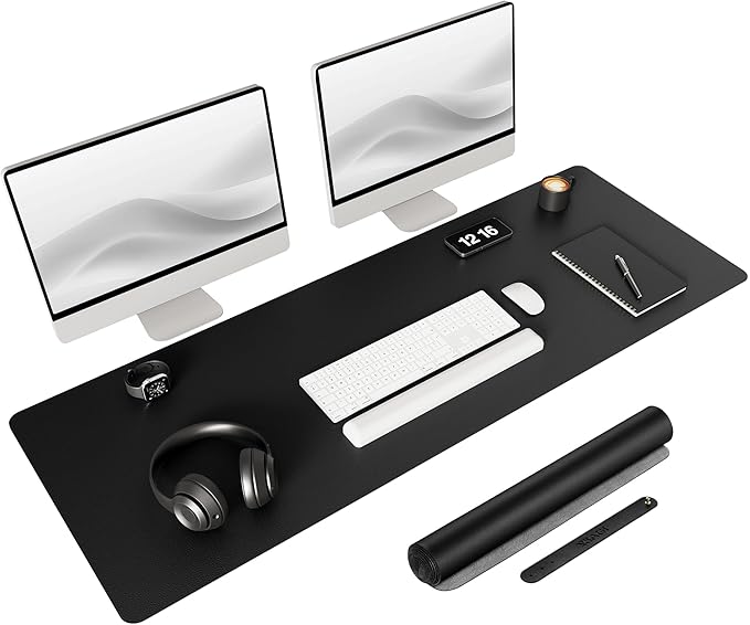 YSAGi Non-Slip Leather Desk Pad Long Size, Waterproof Laptop Computer Desk by YSAGi