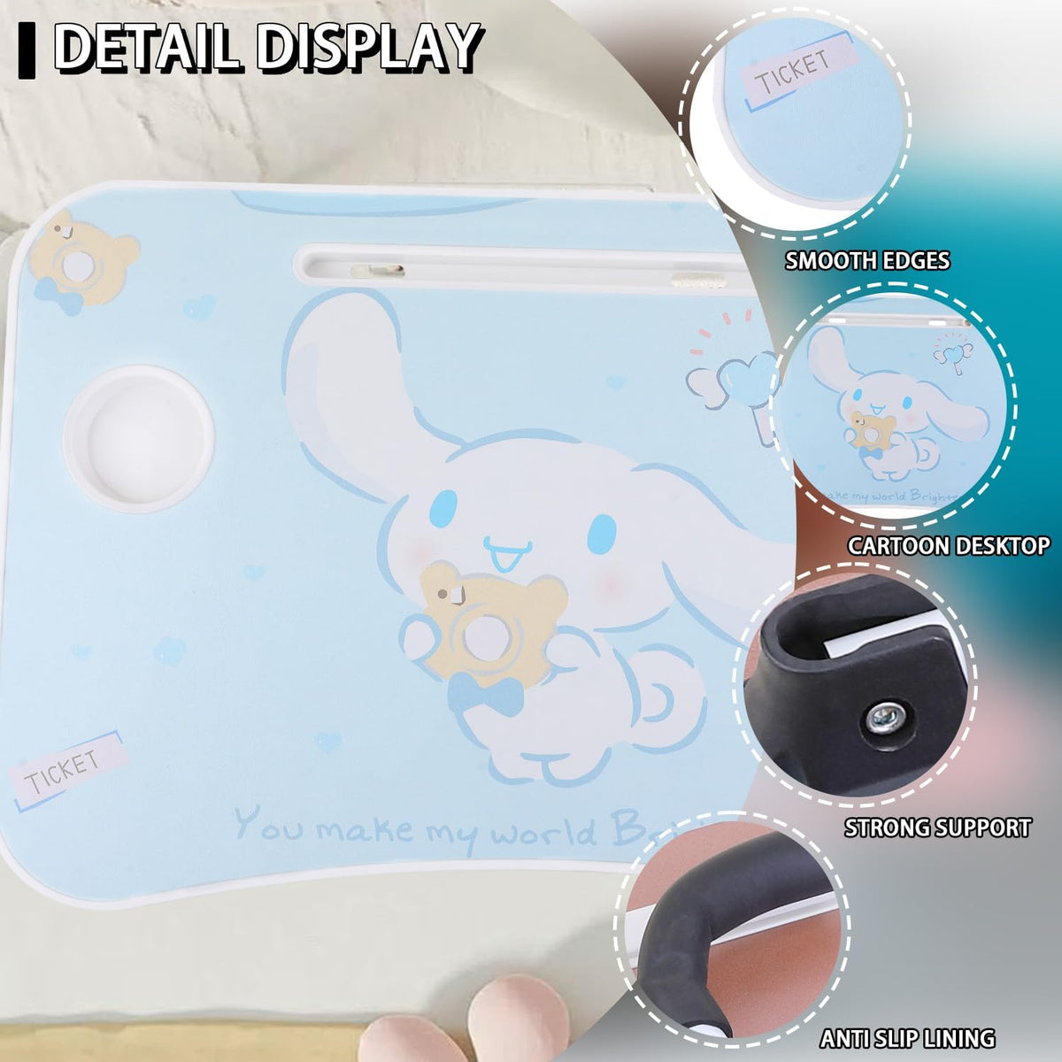Laptop Desk Foldable Kawaii Bed Desk Table Cute Folding Breakfast Tray Portab...