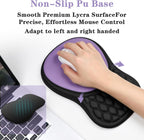 Wrist Rest for Computer Keyboard and Mouse Pad Set with Massage Design | Ergonomic Memory Foam Wrist Support Mouse Pad for Pain Relief,Easy Typing,Desk Wrist Pad for Office Home(2-in-1 Black+Purple)