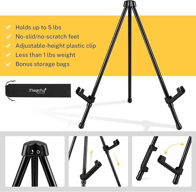Magicfly 6 Pack Tabletop Easel, Adjustable & Portable Tripod Easel - Image 4