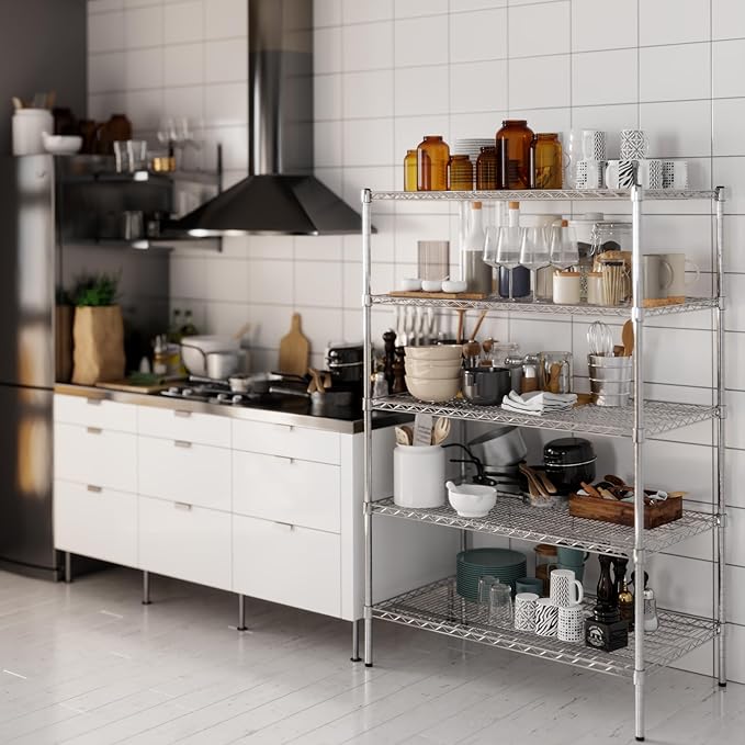 Regal Altair 24" Deep x 42" Wide x 64" Height Wire Shelving Kit | 5-Tier | NSF - Image 2