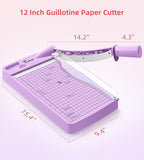 Firbon 12" Guillotine Paper Cutter, Heavy Duty 12-Sheet Capacity Trimmer - Image 6