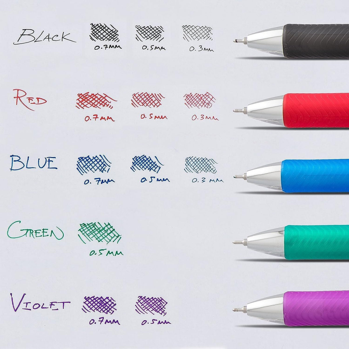 Pentel Energel RTX Retractable Liquid Gel Pen, 0.7mm, Needle Tip, 12 Pack