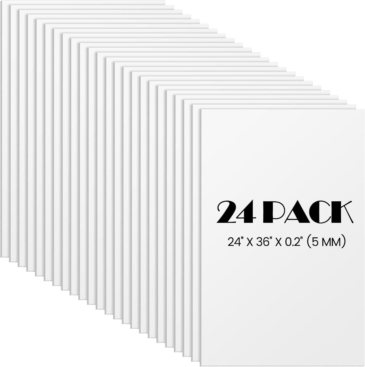 Elcoho 24 Pack White Foam Board, 24 x 36 Inch Acid-Free Foam Core Board