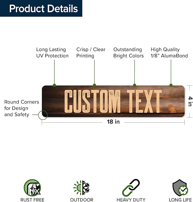 Custom Sign, Custom Street Sign, 11 Font Colors, 13 Font Styles, 4 Hole Options - Image 6