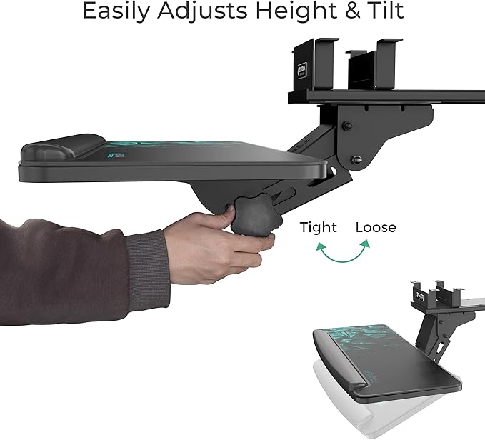 EUREKA ERGONOMIC Height Adjustable Mouse & Keyboard Tray Under Desk, 28x10'' - Image 9