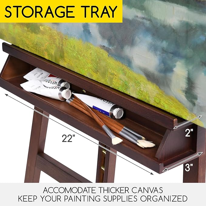 MEEDEN Large Painters Easel Adjustable Solid Beech Wood Artist Easel, Studio - Image 4