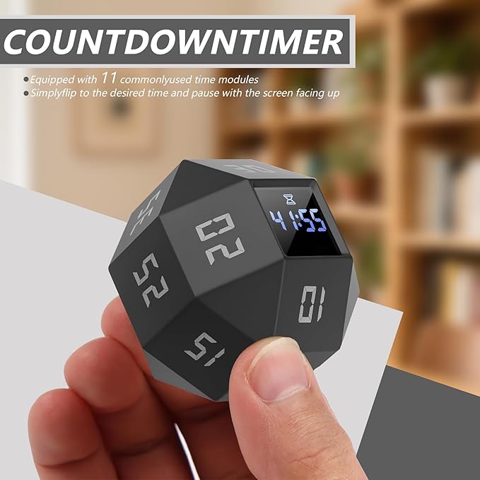 Mini 12-Sided Cube Timer with preset countdowns of - Image 6