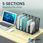 Gawerk 2 Pack Desktop File Magazine Folder Holder 5 Vertical Compartments - Image 7