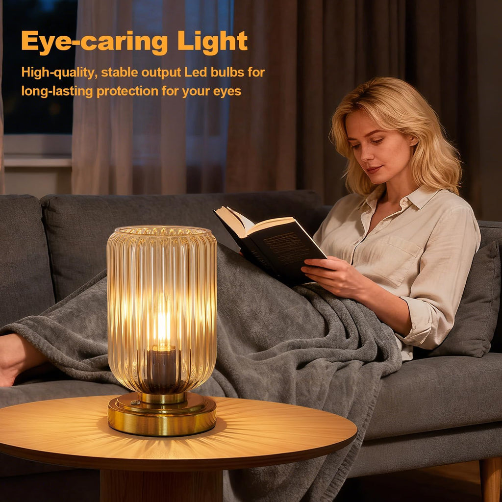 lightround cordless table lamp for bedroom, touch stepless, side view