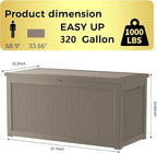 PATIOEASY Outdoor Storage Box 320GAL Waterproof Resin Deck Box, UV-Resistant - Image 3