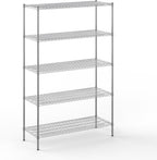 Regal Altair 21" Deep x 54" Wide x 86" Height Wire Shelving Kit | 5-Tier | NSF