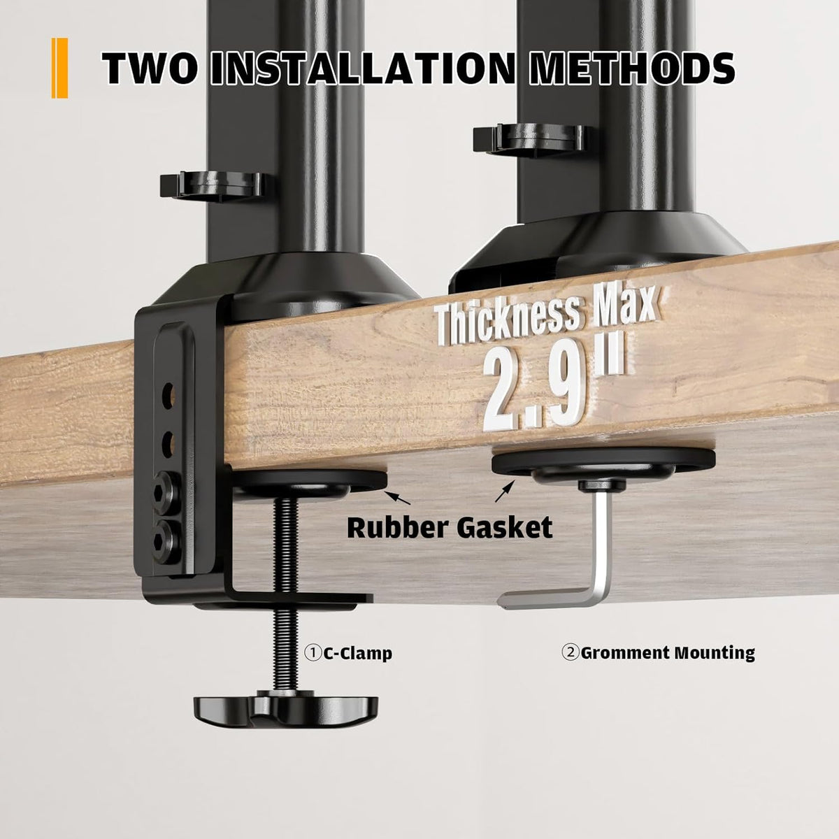 HEMUDU Dual Monitor Articulating Desk Mount Arm Stand - Vertical Stack Screen...