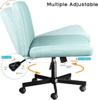 PUKAMI Criss Cross Chair with Wheels, Fabric Padded Armless Cross Legged Office - Image 7
