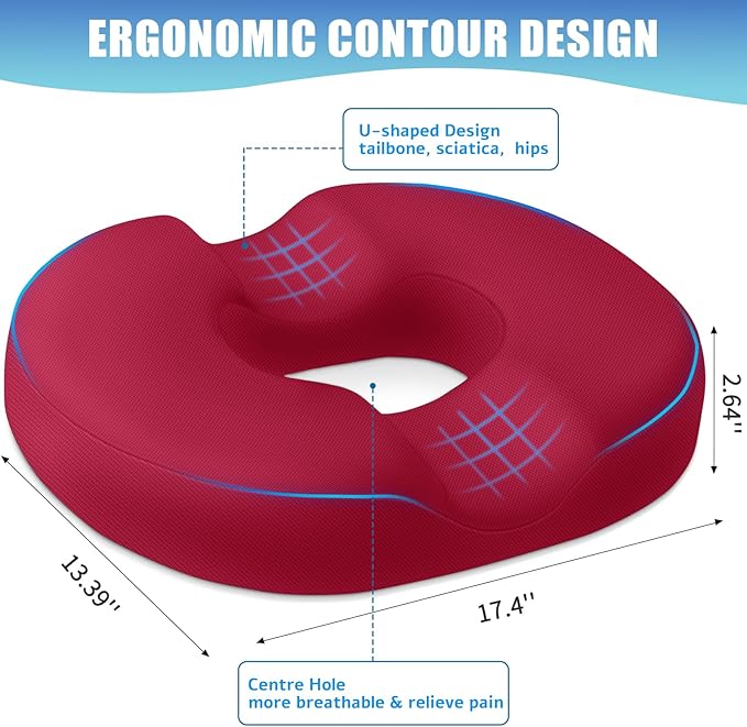 BlissTrends Donut Pillow Seat Cushion, Donut Chair Cushions - Image 2