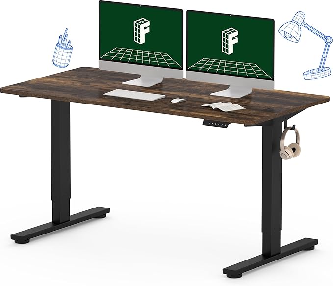 FLEXISPOT One-Piece Electric Standing Desk, 55 x 28 Inches Adjustable Desk by FlexiSpot