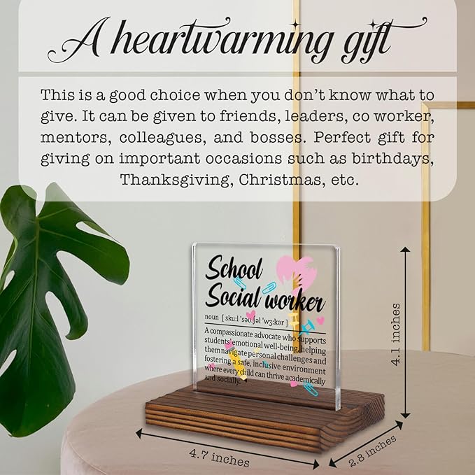 School Social Worker Gifts, Thank You Desk Sign - Image 4