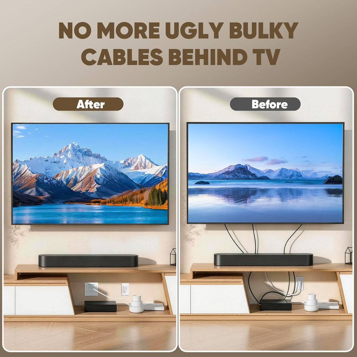 in Wall Cable Management Kit with Brush Wall Plate TV Cable Hider Wall Kit-UL...
