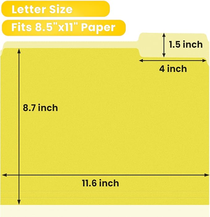 SUNEE File Folders, 120 Pack Manilla Folders 8.5 x 11, Colored File Folders - Image 3
