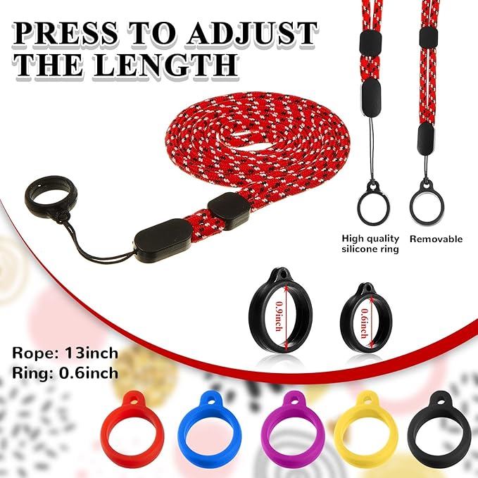 Chinco 16 Pcs Anti Lost Lanyard Set Include 2 Necklace Lanyards Safety Neck - Image 2