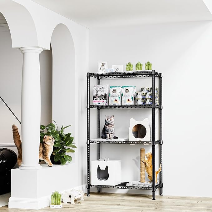 M MZG 1000 lbs 4 Tier Shelf Metal Storage Shelves Shelving Wire Rack Heavy Duty - Image 2
